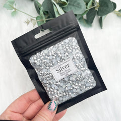 Silver Resin Rhinestones - 5mm