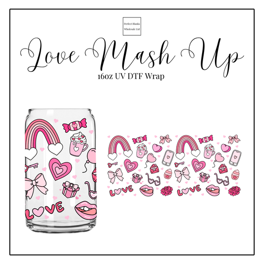 Love Mash Up 16oz UV DTF