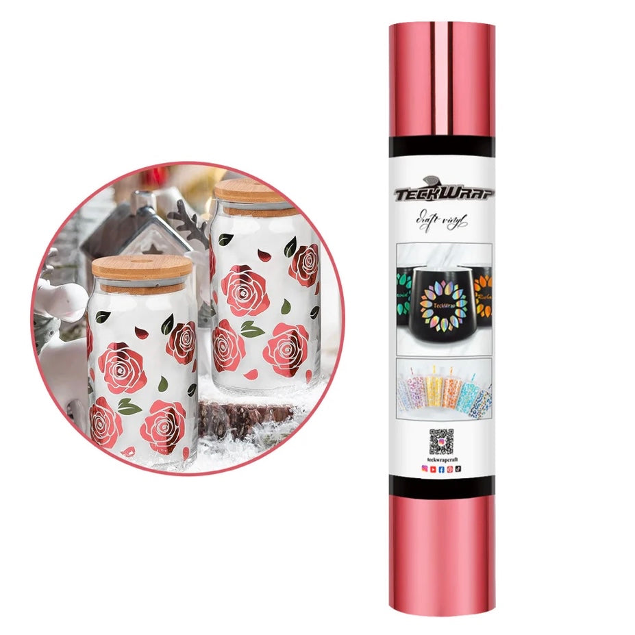 Teckwrap Begonia Rose Bubble Free Mirror Chrome Adhesive Vinyl - 5ft