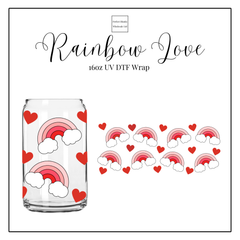Rainbow Love 16oz UV DTF