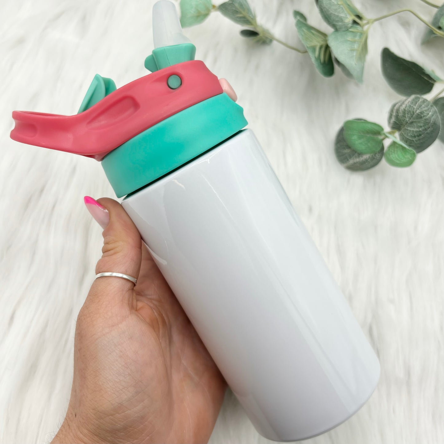 12oz Sublimation Push Button Flip Lid Water Bottle