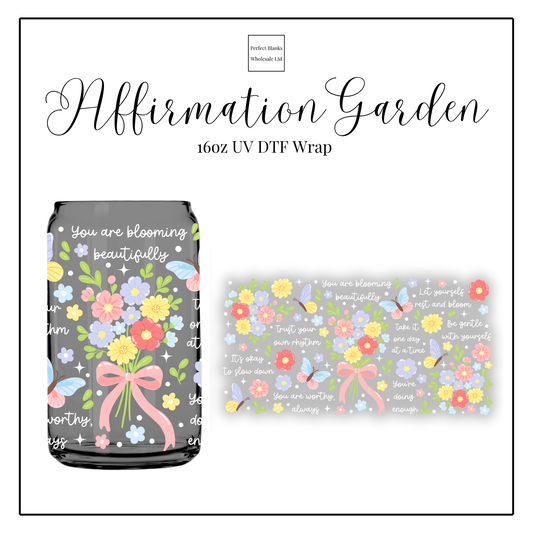 Affirmation Garden 16oz UVDTF