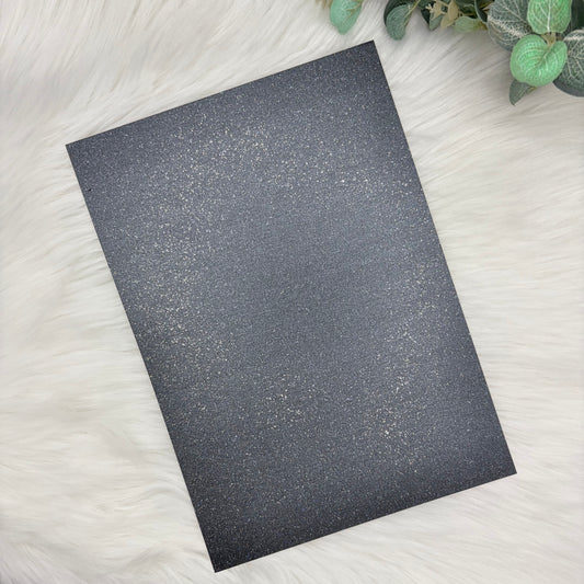 Charcoal Black A4 Pearl Sparkle Finish Cardstock | 300GSM