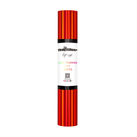 Teckwrap Flame Red Soft Holographic HTV - 5ft