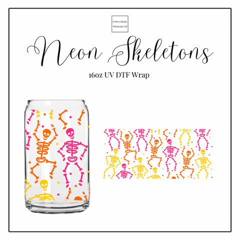 Neon Skeletons 16oz UVDTF