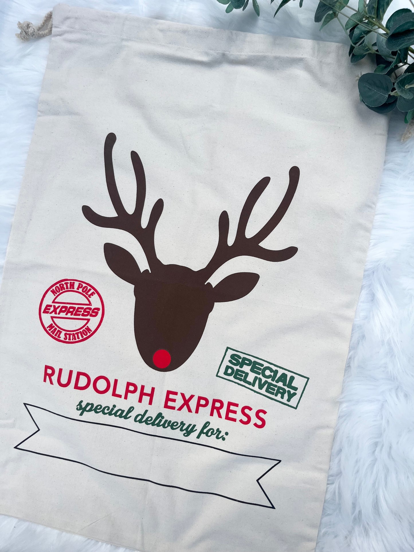 Christmas Sack - Rudolph Express Style