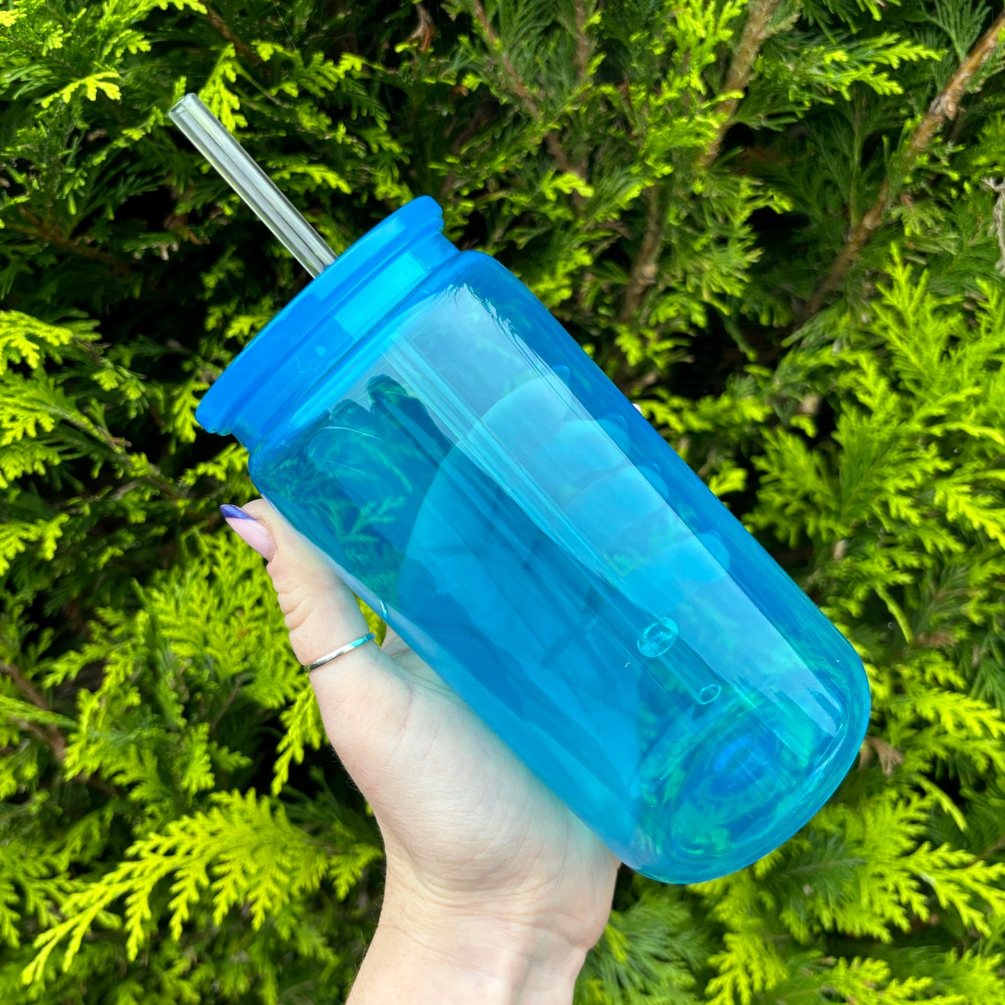 16oz Plastic Libby Can - Neon Blue