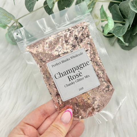 Champagne Rosé - Chunky Glitter