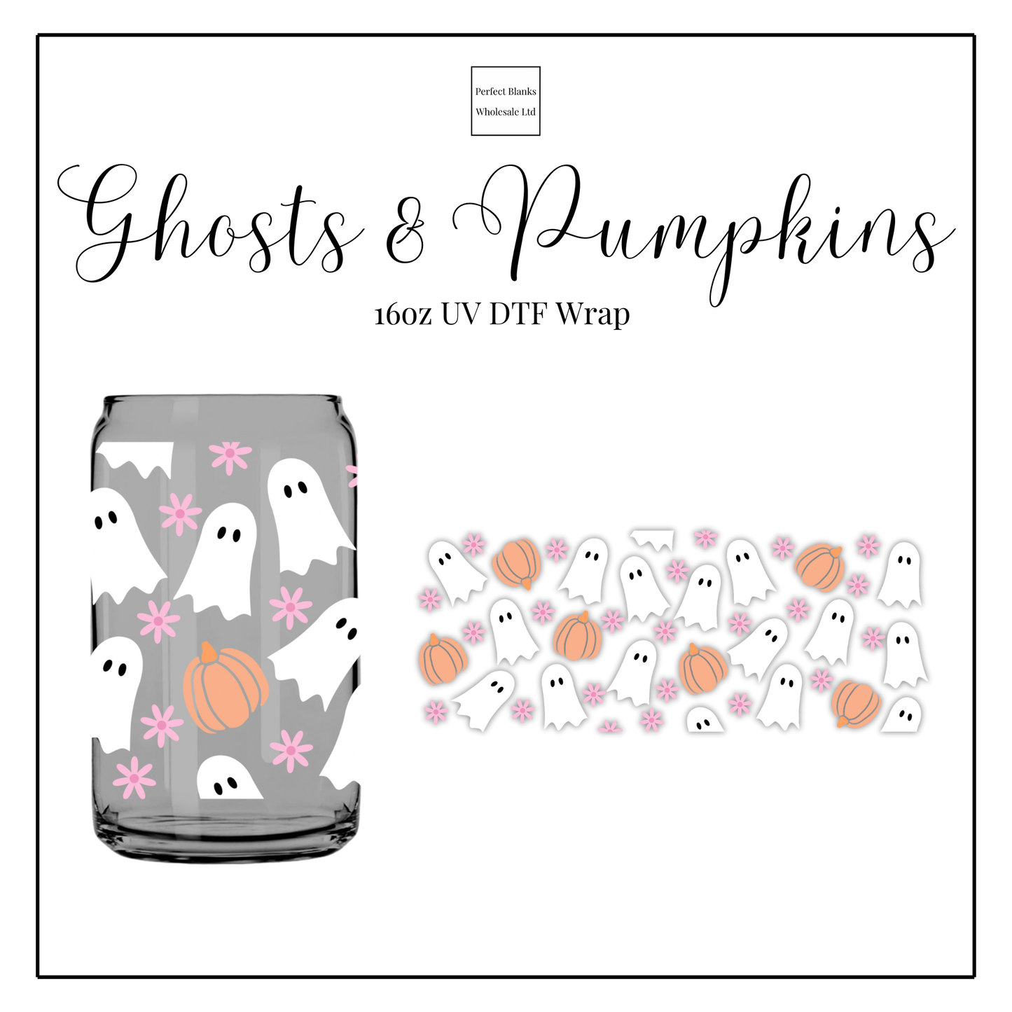 Ghosts & Pumpkins 16oz UV DTF