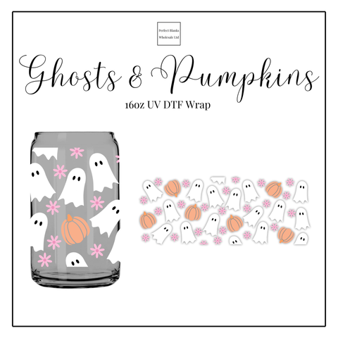 Ghosts & Pumpkins 16oz UVDTF