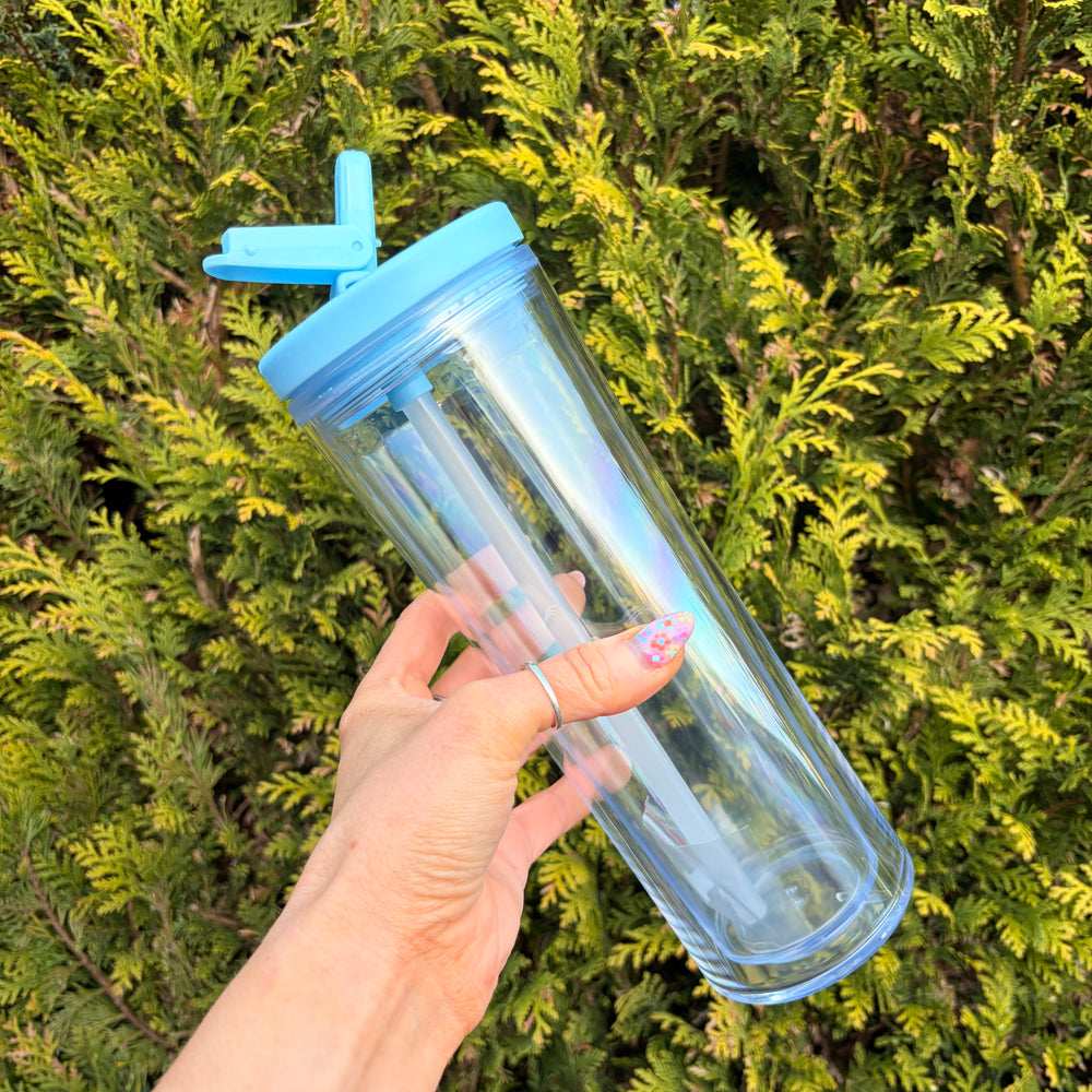 Flip Lid 20oz Double Walled Pre Drilled Tumbler