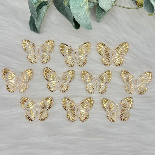 Gold Butterfly Cabochon - 10 Pack of Cabochons