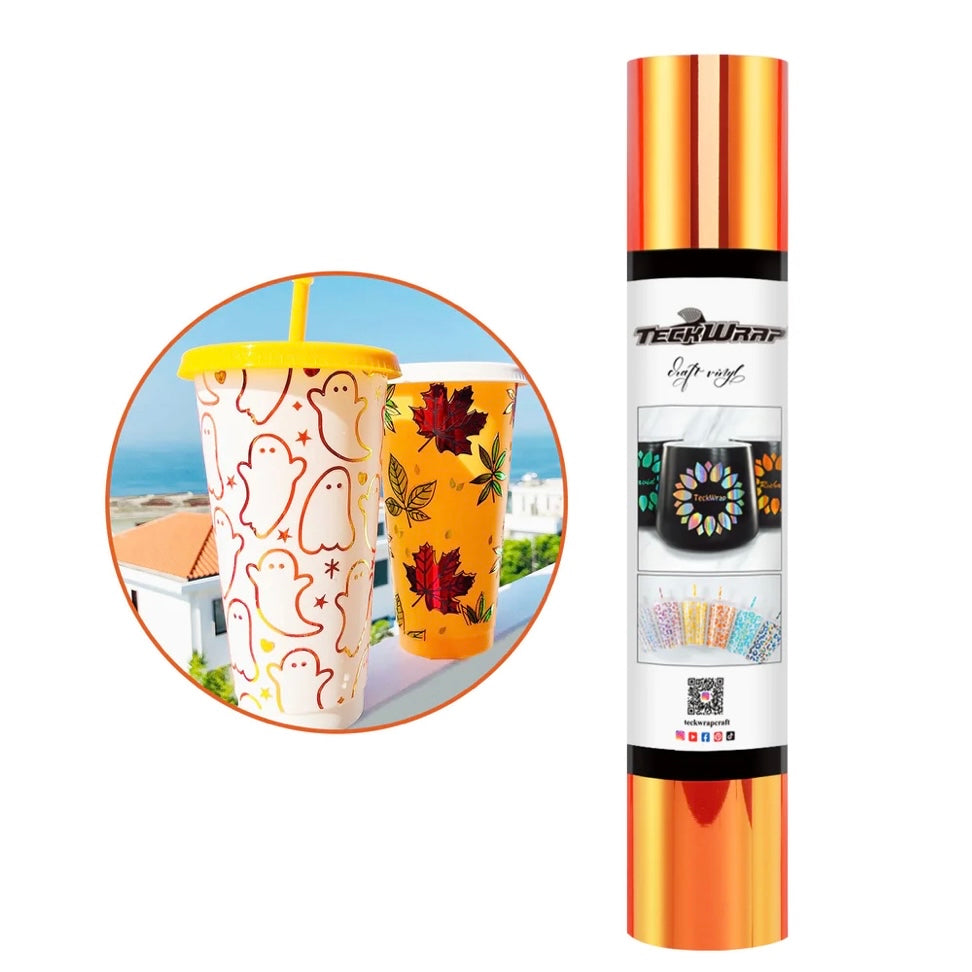 Teckwrap Fluorescent Orange Opal Adhesive Vinyl - 5ft