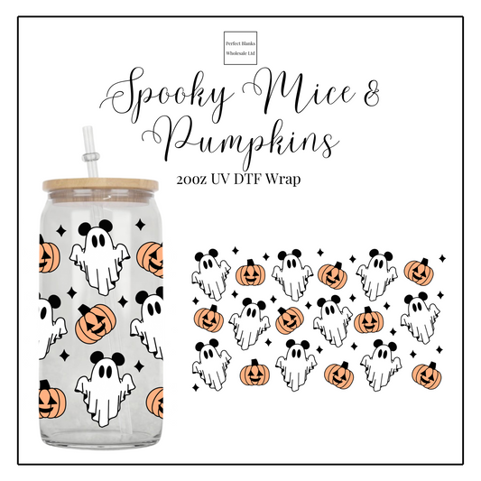 Spooky Mice & Pumpkins 20oz UV DTF