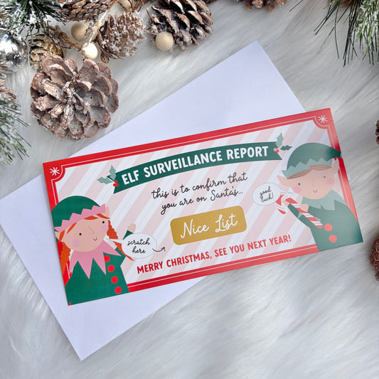 Elf Scratch Off Nice List Certificate