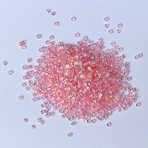Pink AB Transparent Resin Rhinestones - 4mm