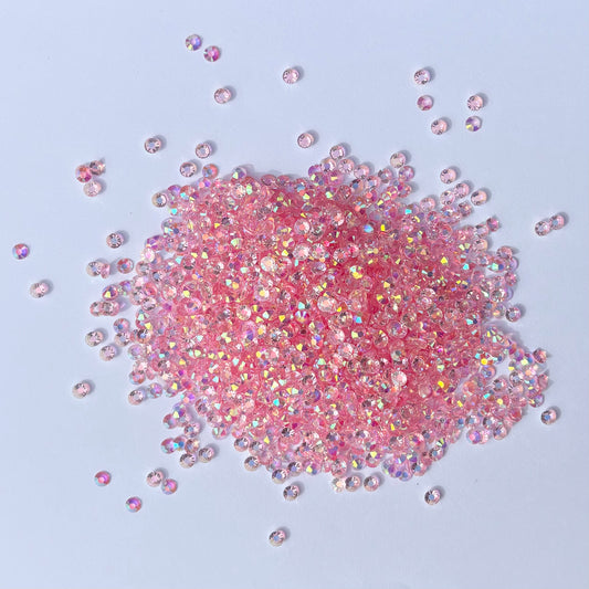 Pink AB Transparent Resin Rhinestones - 3mm