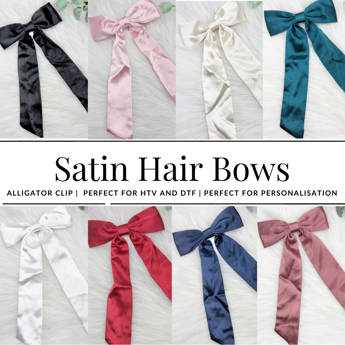 Satin Long Tail Hair Bows