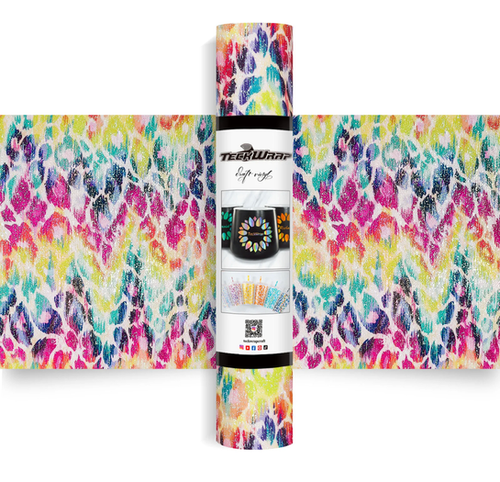 TeckWrap Rainbow Leopard Glitter Brush Adhesive Vinyl