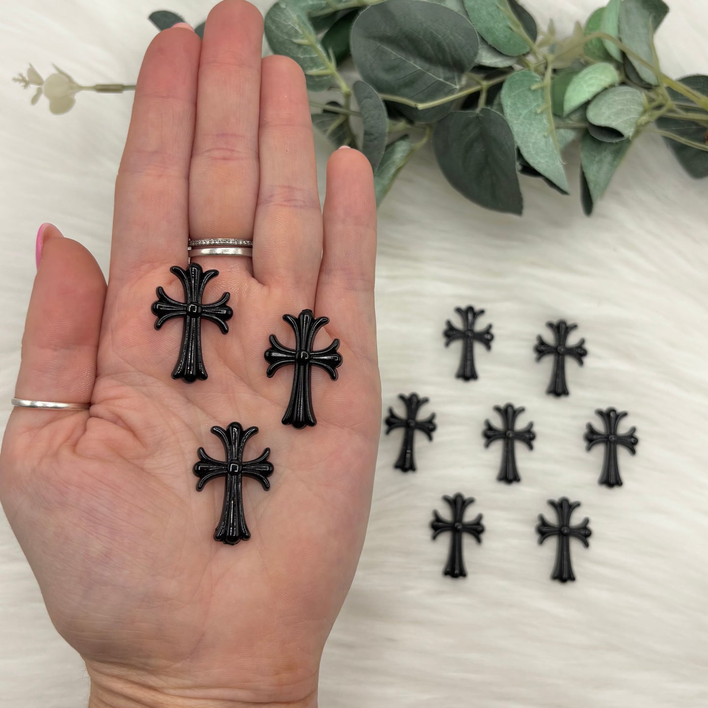 Black Cross Cabochon - 10 Pack of Cabochons