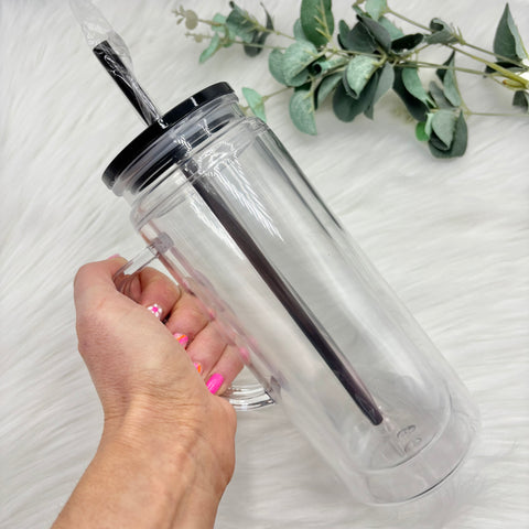 Acrylic Handled 16oz Snowglobe