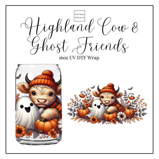 Highland Cow & Ghost Friends 16oz UVDTF