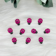 Pink Ladybirds - 10 Pack of Cabochons