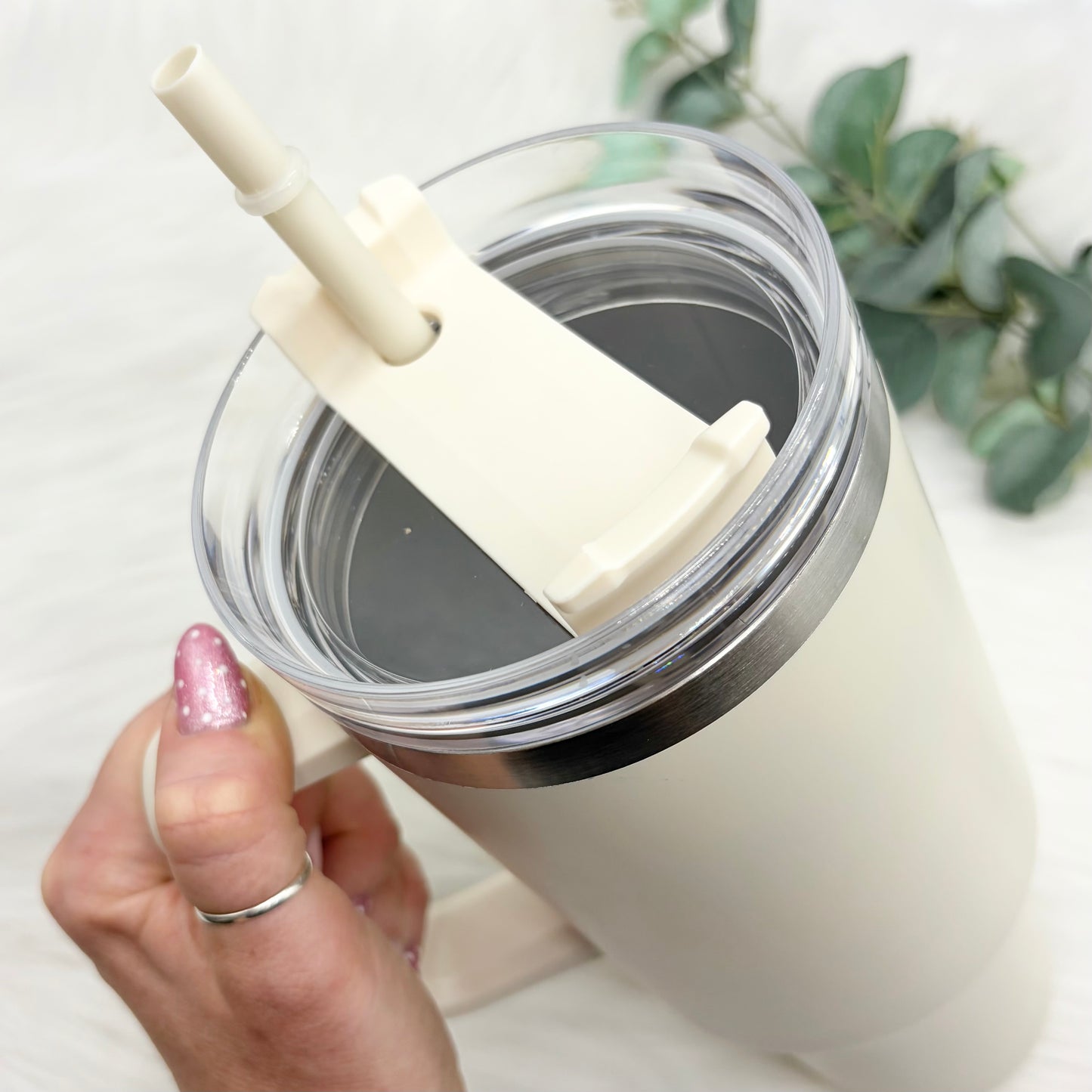 40oz Handled Tumbler With Matching Straw