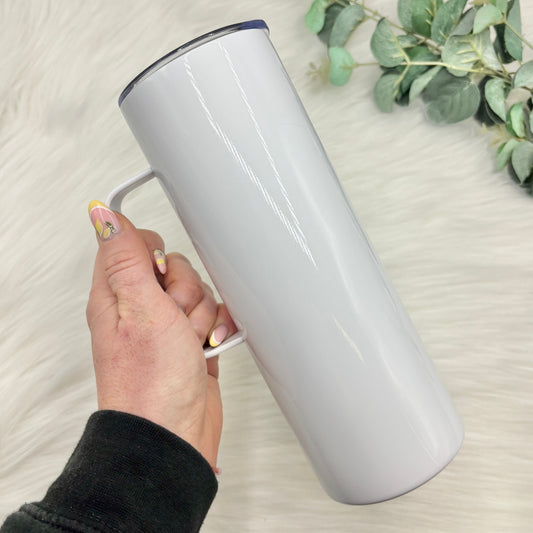 20oz Handled Sublimation Tumbler - White