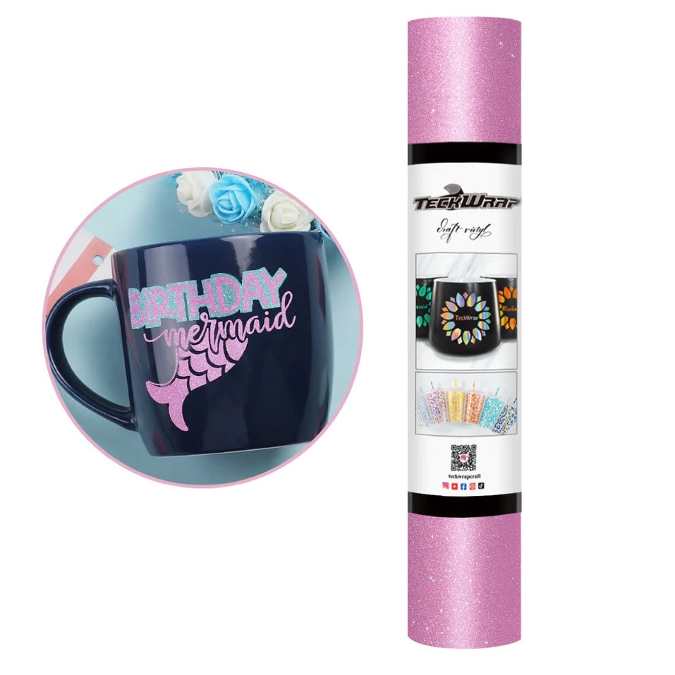 Teckwrap Carnation Glitter Adhesive Craft Vinyl - 5ft