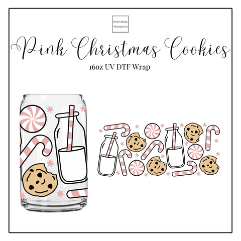 Pink Christmas Cookie 16oz UVDTF