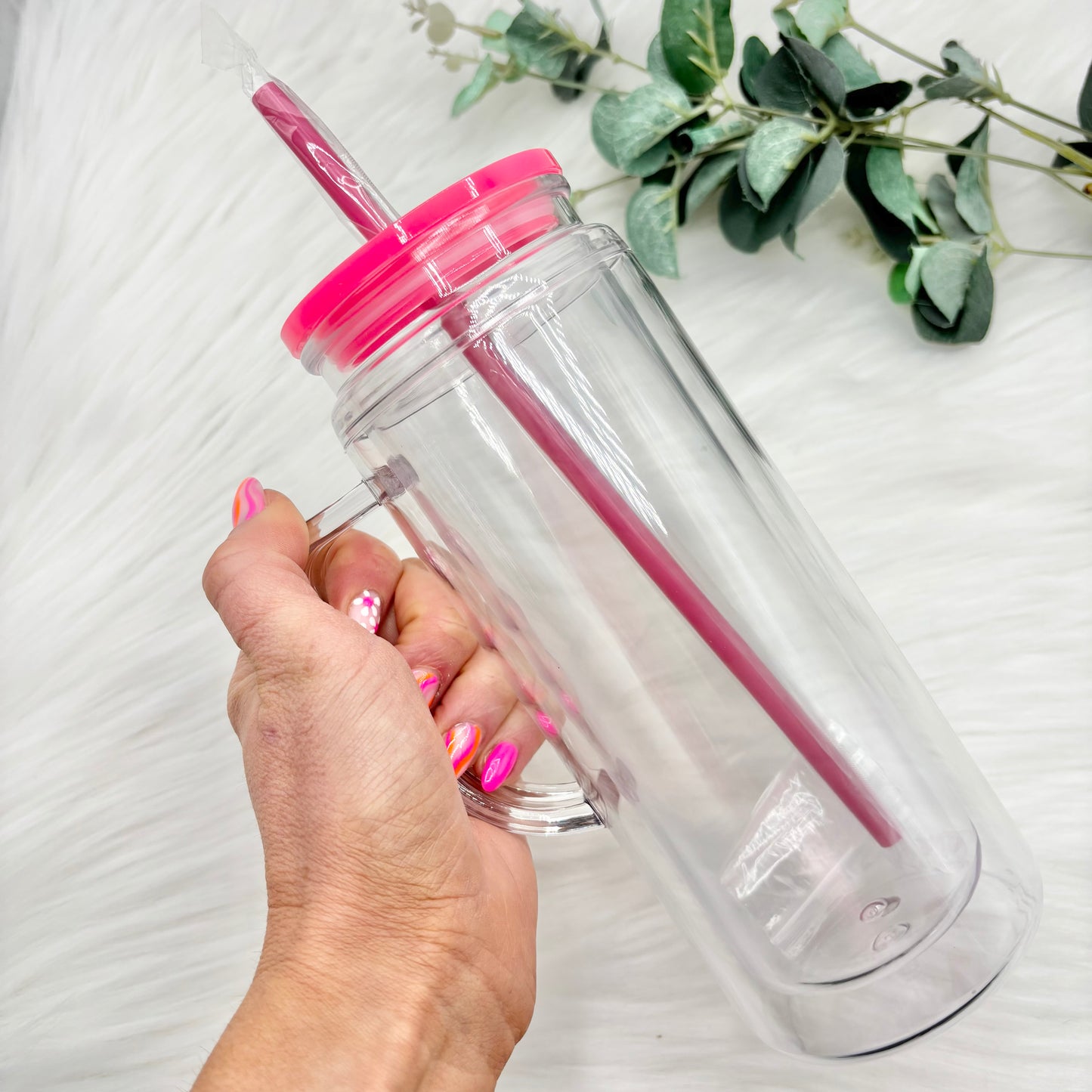 Acrylic Handled 16oz Snowglobe