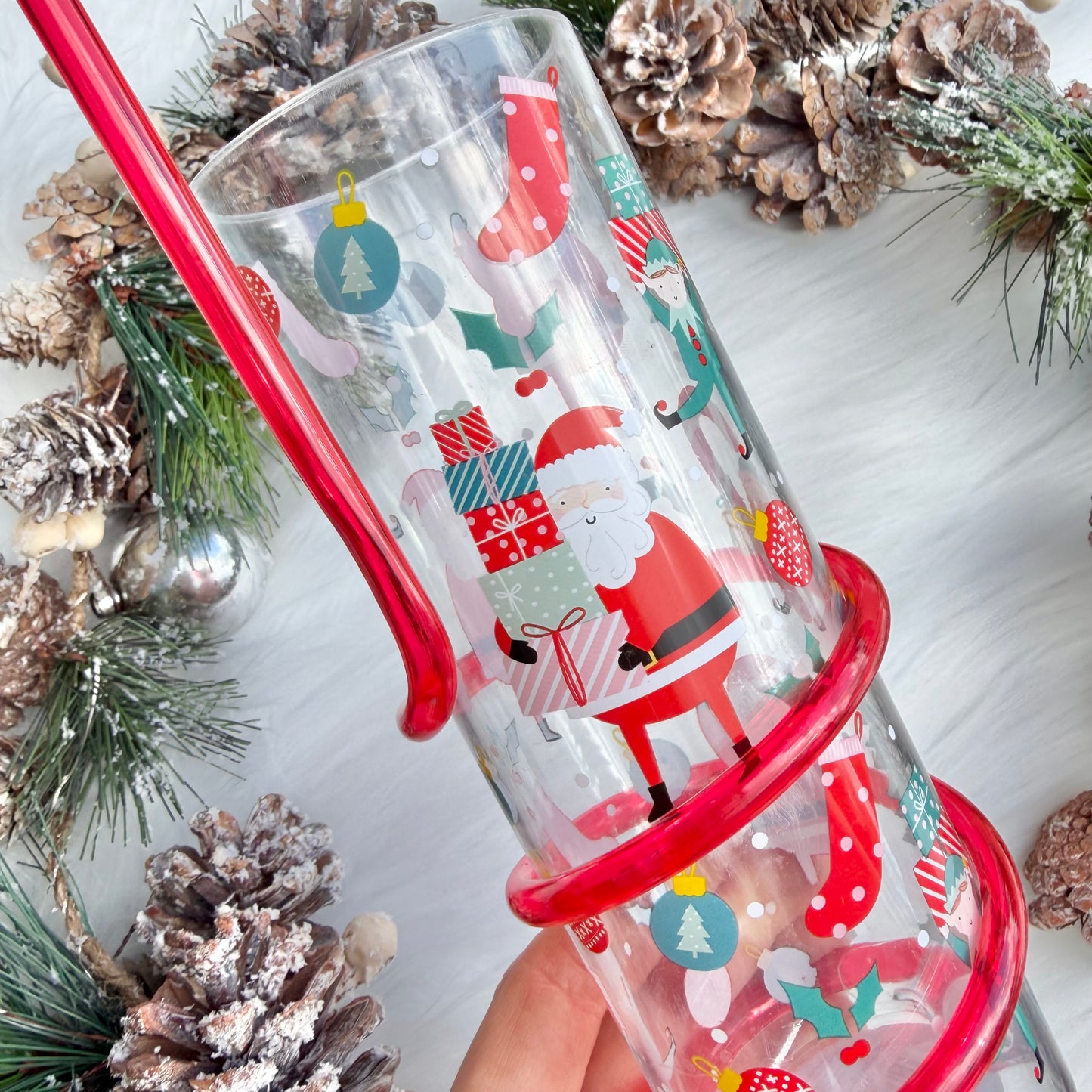 Christmas Spiral Straw Tumbler
