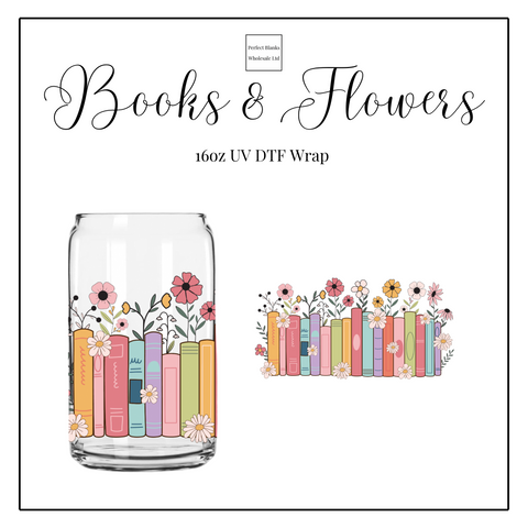 Books & Flowers 16oz UVDTF