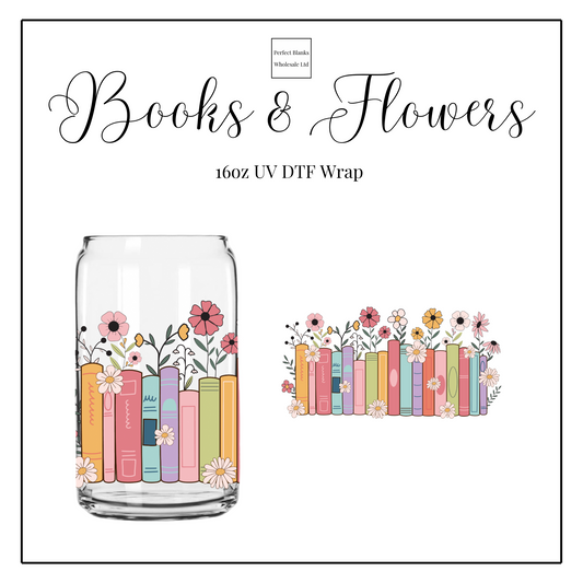 Books & Flowers 16oz UV DTF