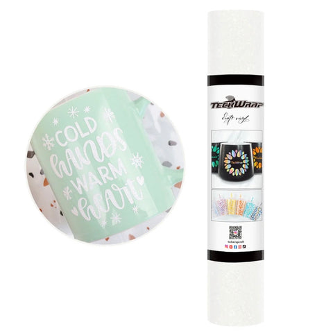 Teckwrap White Glitter Adhesive Craft Vinyl - 5ft
