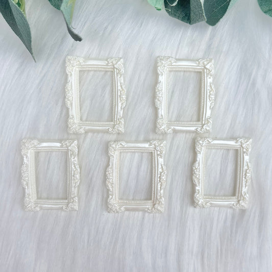 Pearly White Picture Frames - 5 Pack of Cabochons