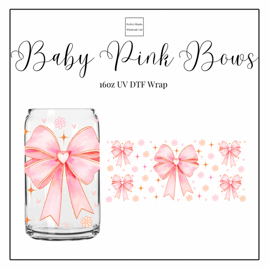 Baby Pink Bows 16oz UVDTF