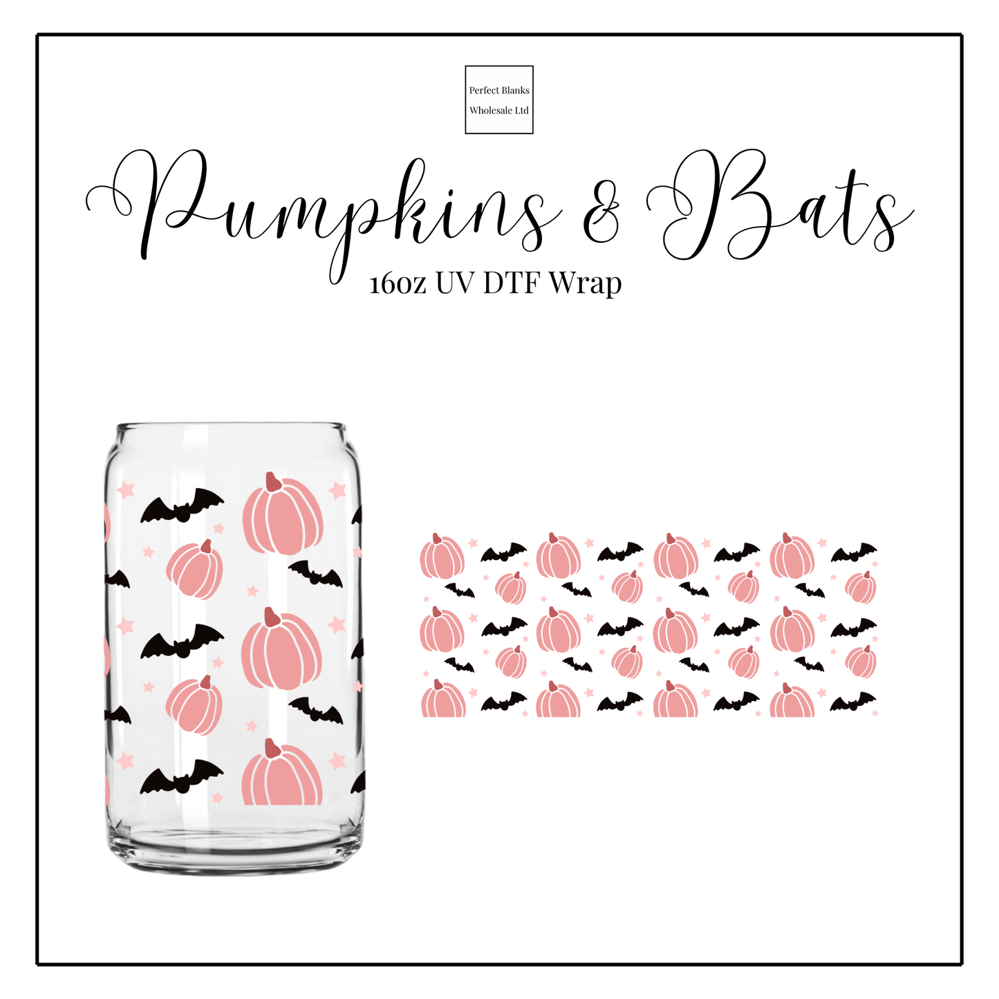 Pumpkins & Bats 16oz UV DTF