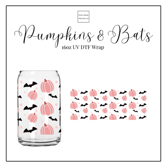 Pumpkins & Bats 16oz UV DTF