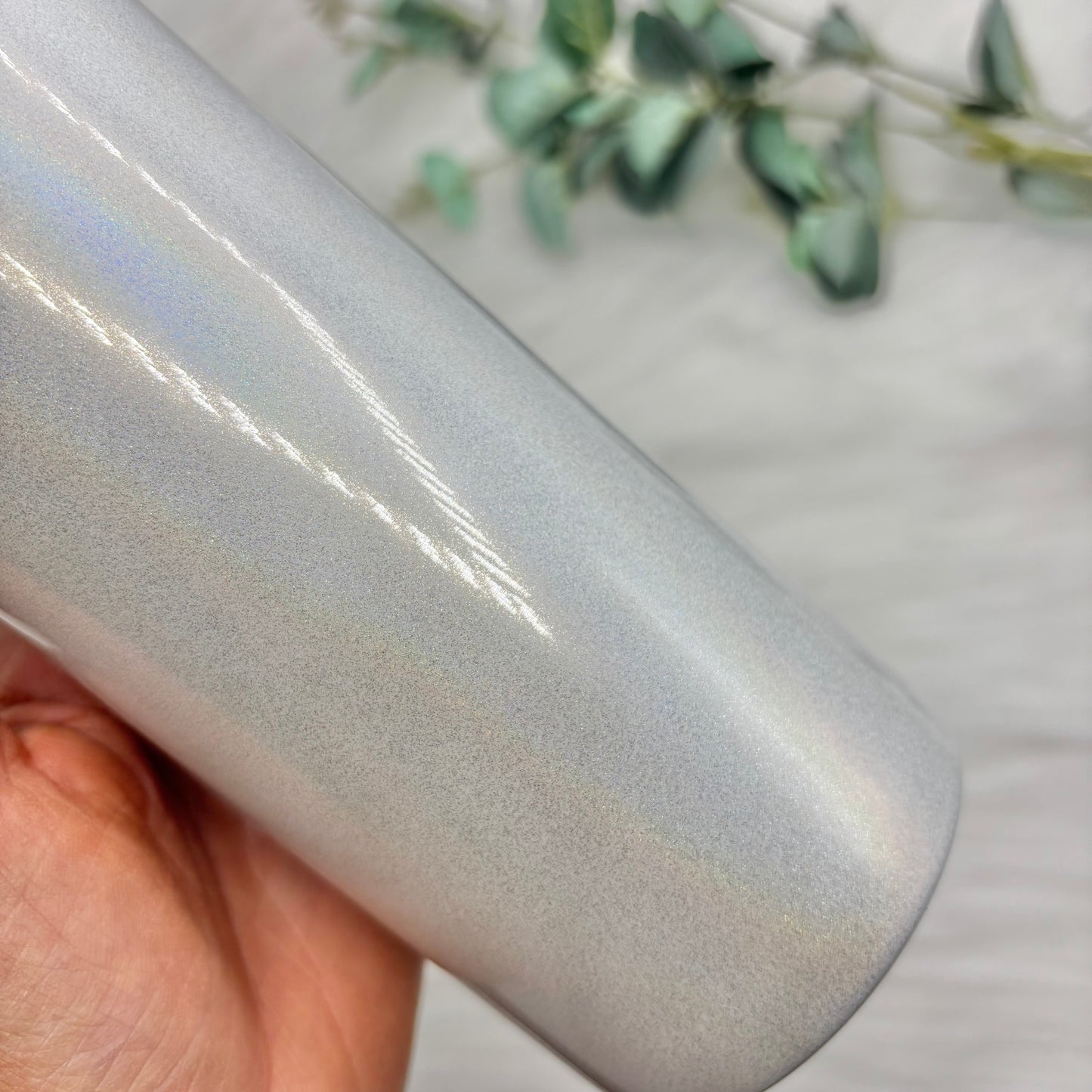 20oz Sublimation Straight  Skinny Tumbler - White Shimmer