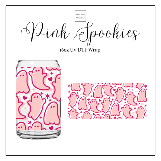 Pink Spookies 16oz UV DTF