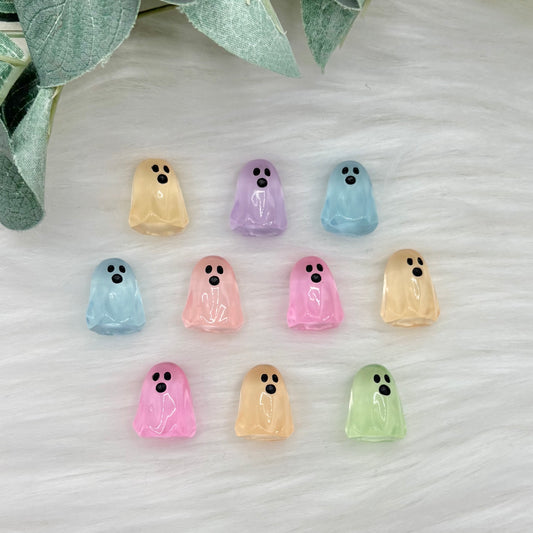 Glow In The Dark Ghosties - 10 Pack of Cabochons