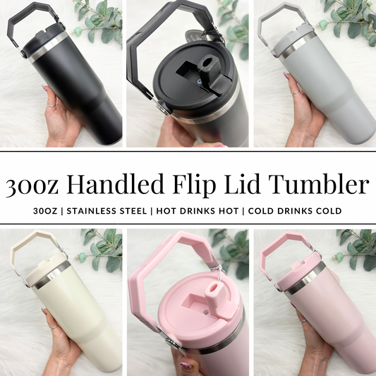 30oz Handled Flip Lid Tumbler