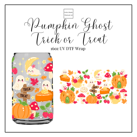 Pumpkin Ghost Trick or Treat 16oz UVDTF