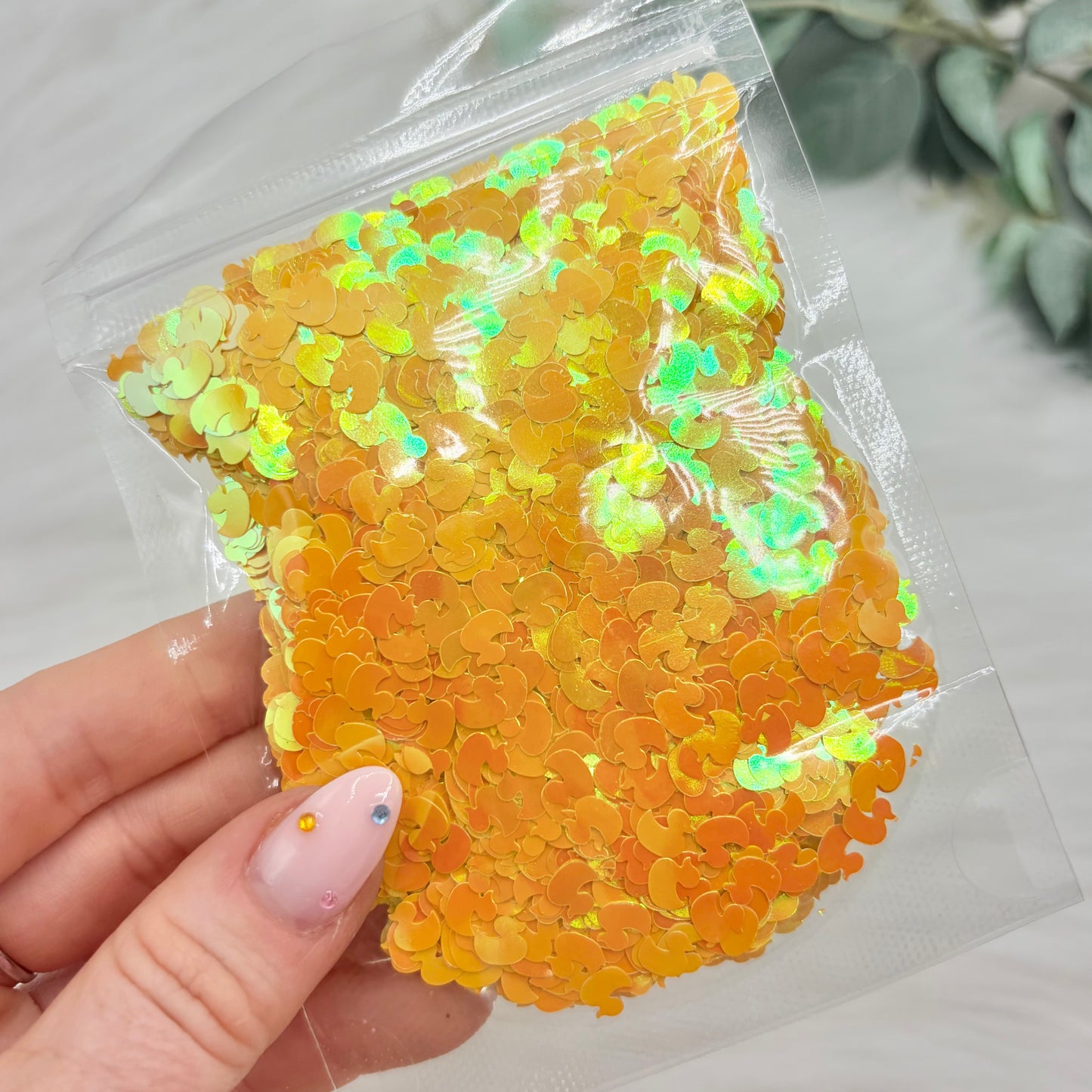 Ducks Glitter Shapes - Golden Yellow - 25g