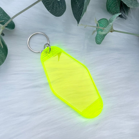 Clear Yellow Motel Keyring - No. 44