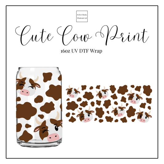 Cute Cow Print 16oz UVDTF