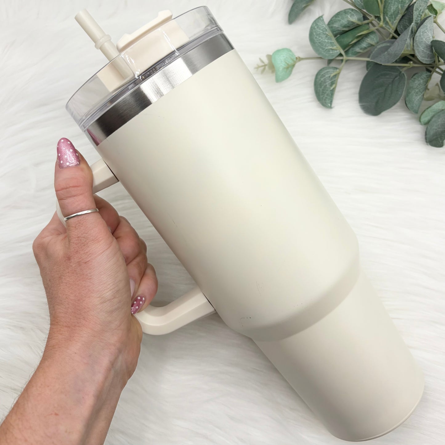 40oz Handled Tumbler With Matching Straw