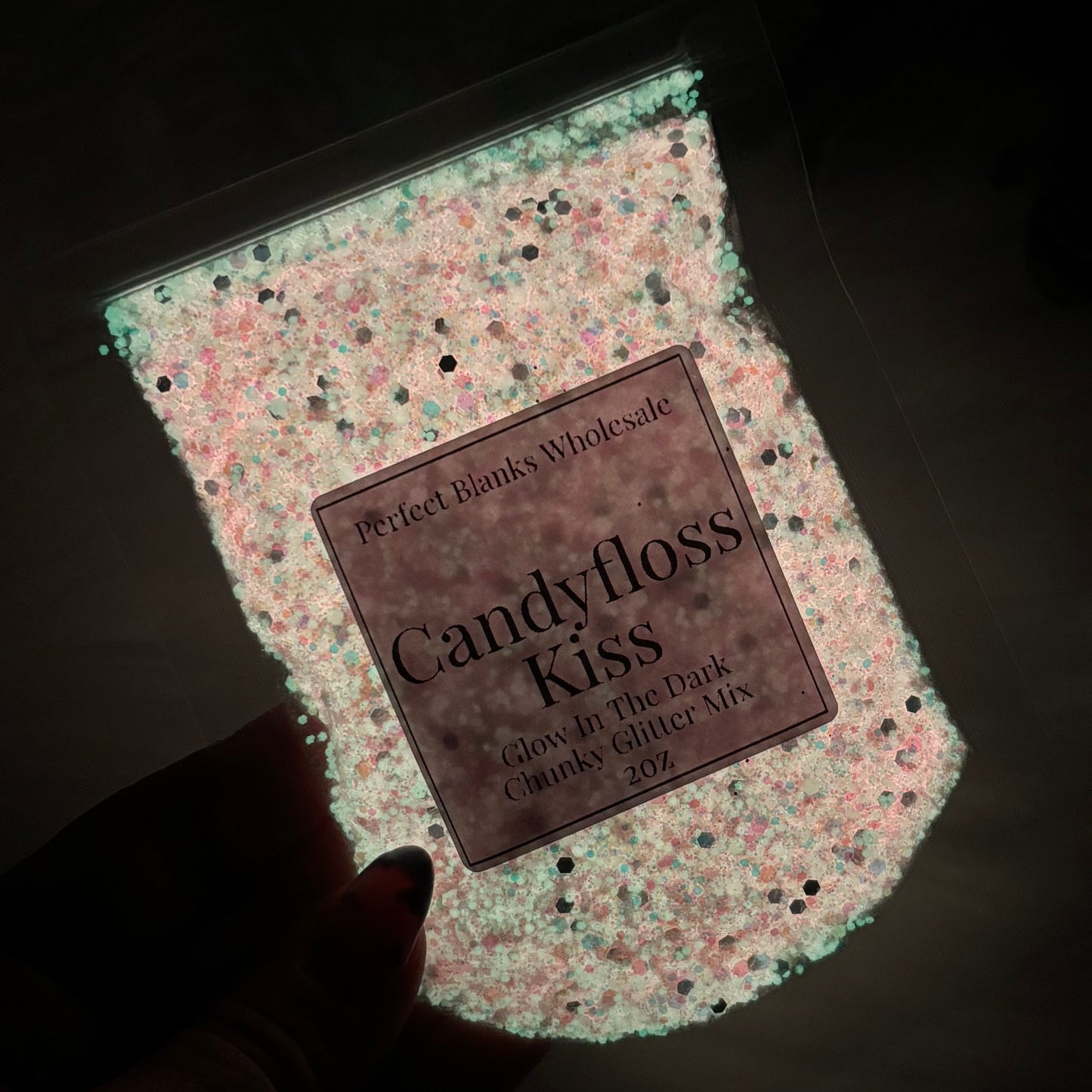 Candyfloss Kiss - Chunky Glow In The Dark Glitter